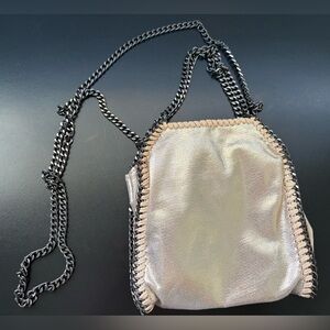 3AM Forever Metallic Rose Gold Black Chain Strap Crossbody Bag Zipper Closure.